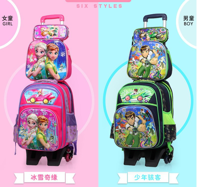 مجموعة حقيبة مدرسية ثلاثية الأبعاد برسوم كرتونية مع حقيبة مقلمة للأطفال