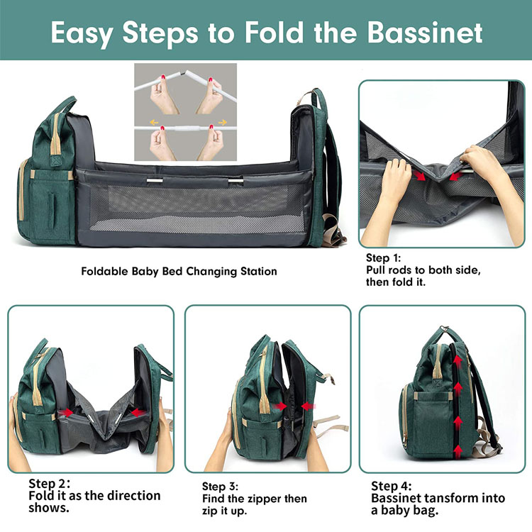 حقيبة حفاضات الطفل مع محطة تغيير