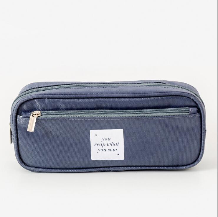 اللون البحري لطبقتين قماش قلم رصاص مربع للطالب