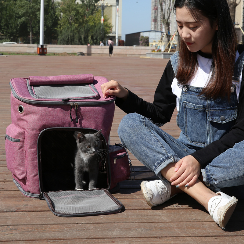 تخصيص حقيبة حقيبة ظهر حاملة الحيوانات الأليفة المحمولة للكلاب Cat Pet Bag Bag Pet Cage