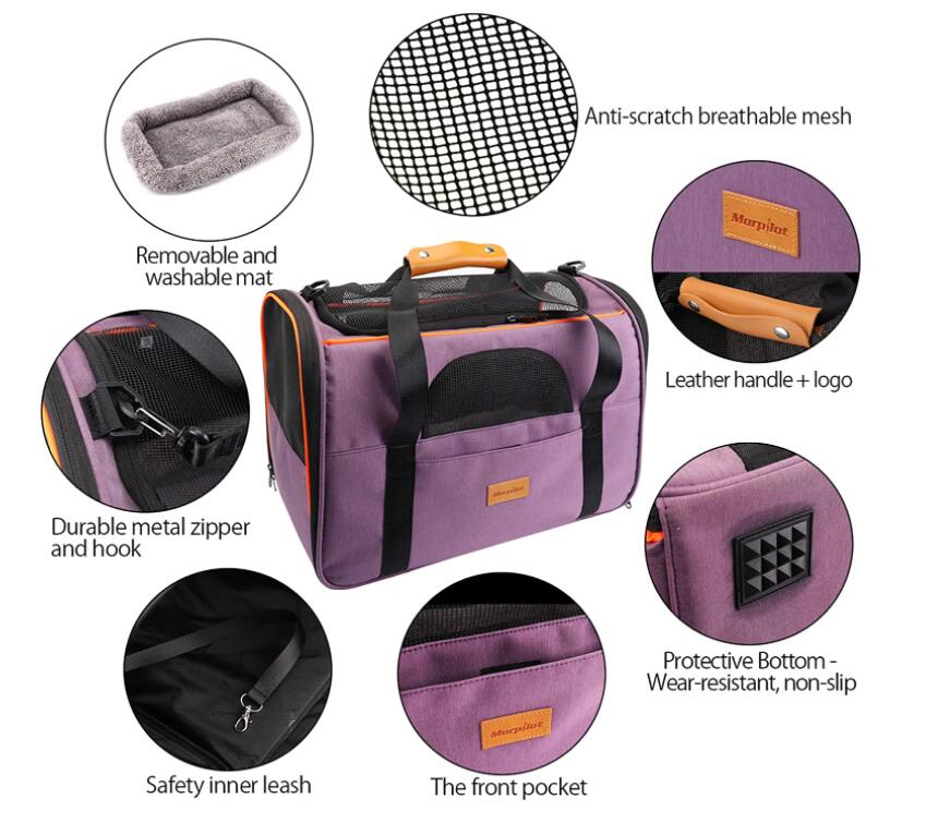 الحيوانات الأليفة حقيبة الناقل اللون الأرجواني