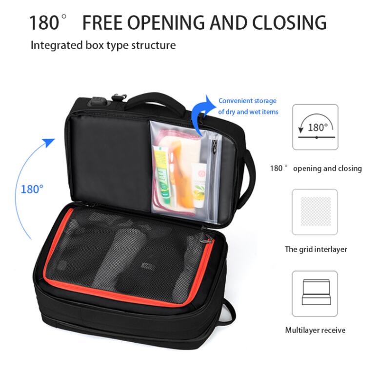 فتح حقيبة كمبيوتر محمول السفر رجالي