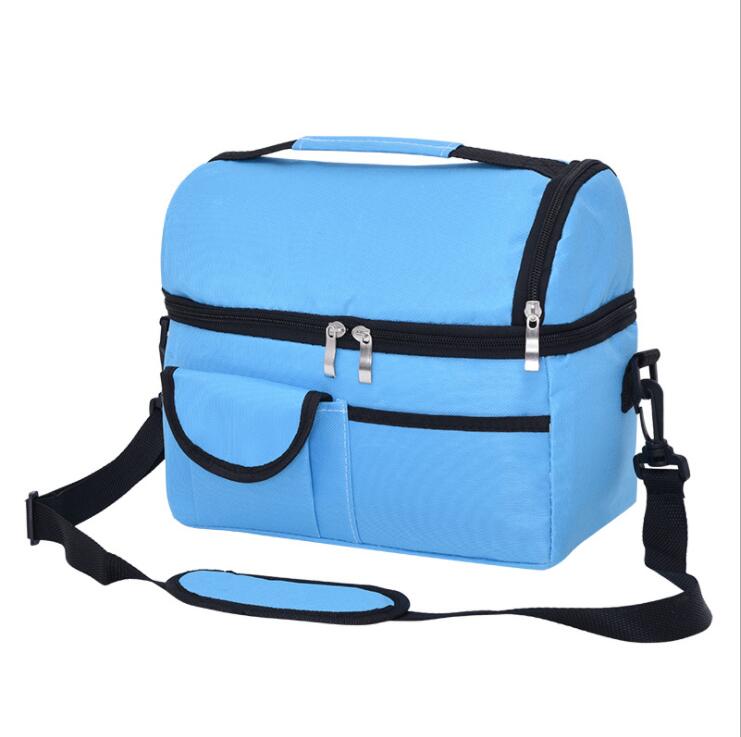 حقيبة الغداء الحرارية الزرقاء