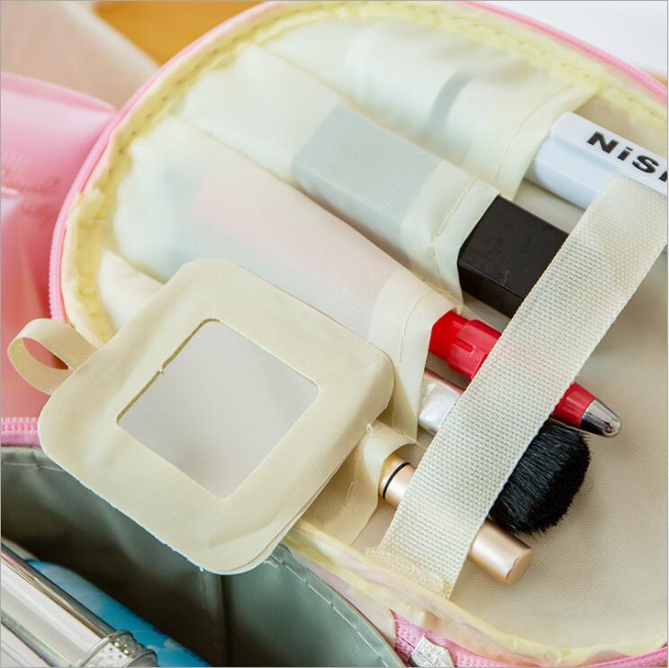 الجيب الداخلي من الفتيات بو مستحضرات التجميل حالة أدوات الزينة حقيبة المنظم