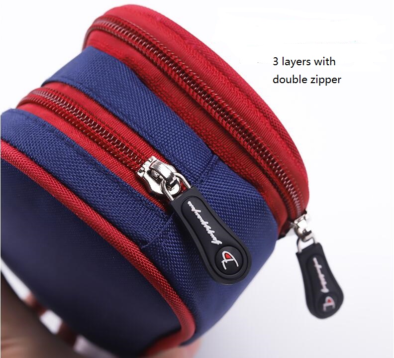 أزياء بوليستر قلم رصاص حقيبة مع سستة مزدوجة