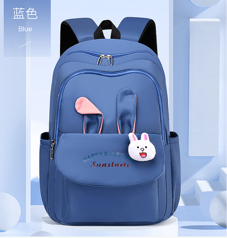 الأزرق أزياء الفتيات عارضة حقيبة الظهر حقيبة مدرسية للمدرسة المتوسطة