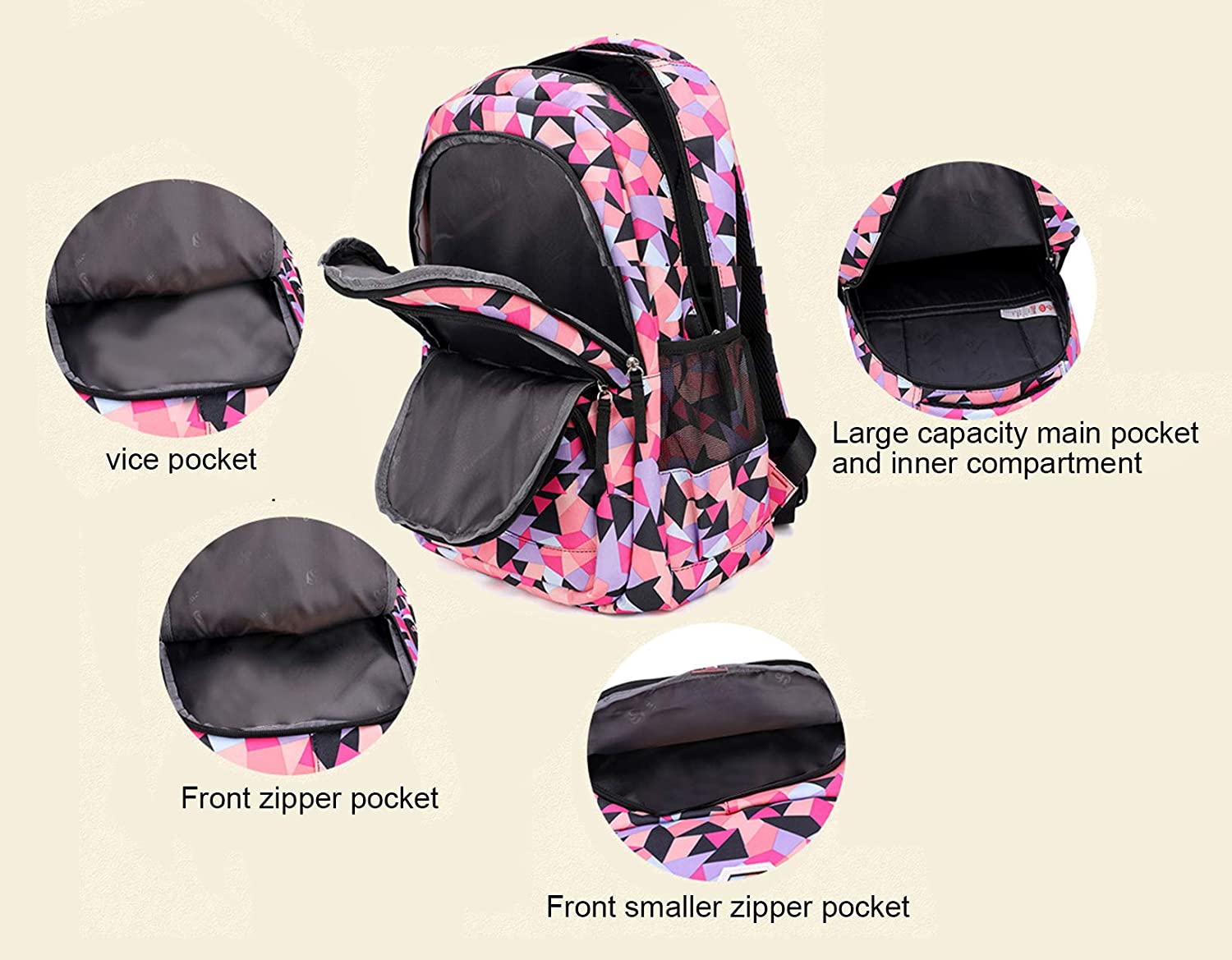 جيوب من مجموعة الظهر المدرسية مجموعة