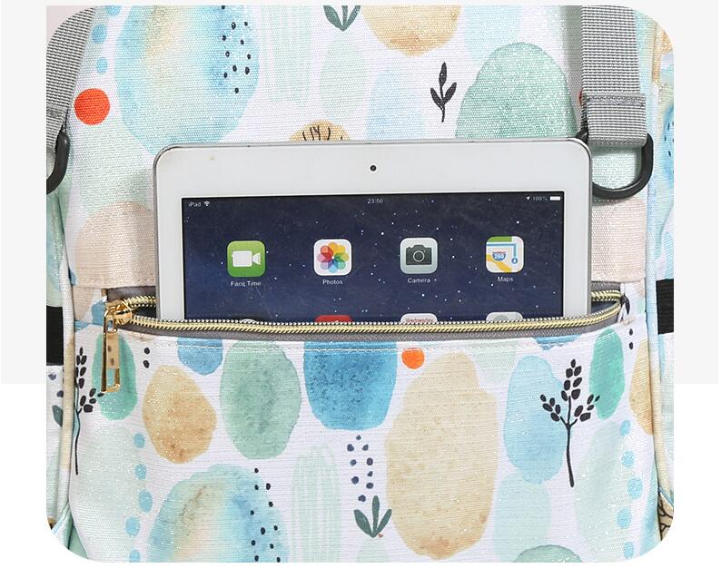 حقيبة حفاضات الظهر مع جيب الظهر