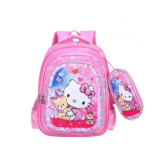 3D 2 في 1 حقيبة ظهر مدرسية للأطفال مع مقلمة