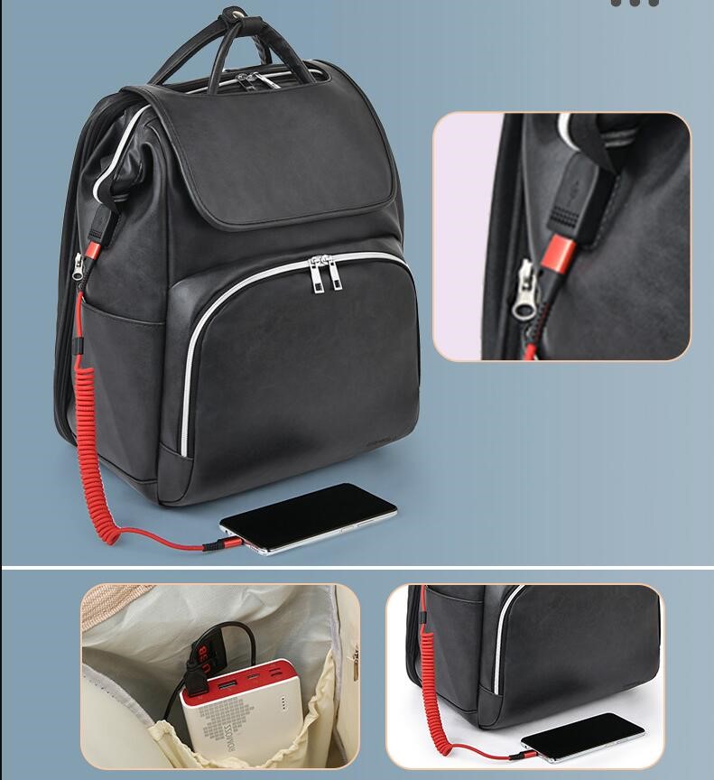 حقيبة الظهر الأم مع منفذ شحن USB