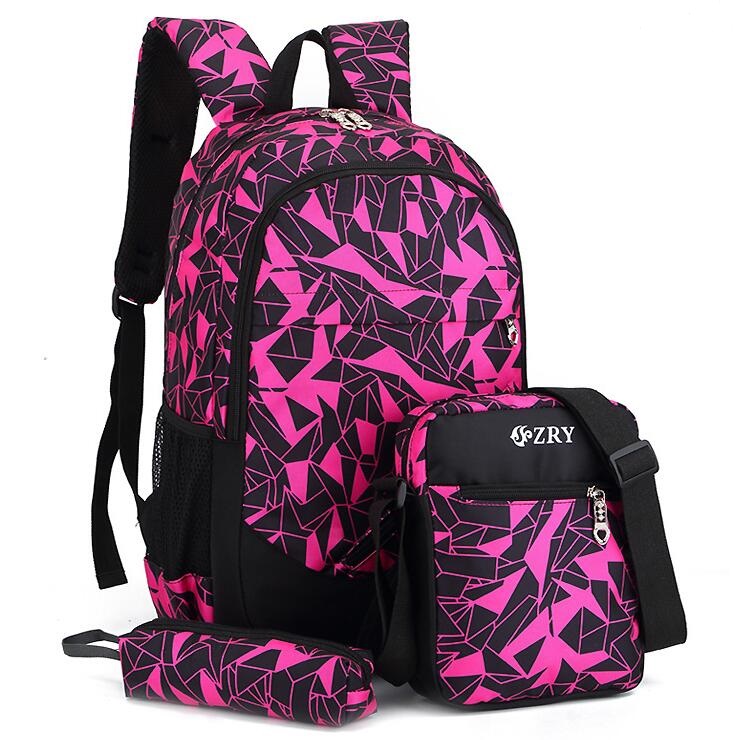 روزي اللون من 3PCS مجموعة ظهره