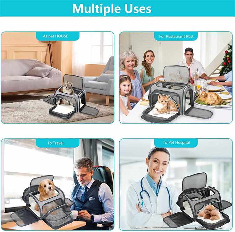 حقيبة حامل الحيوانات الأليفة القابلة للتوسيع