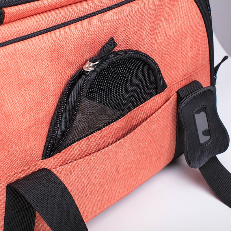 حقيبة سفر حاملة الحيوانات الأليفة تنفس مع نافذة شبكة للكلب