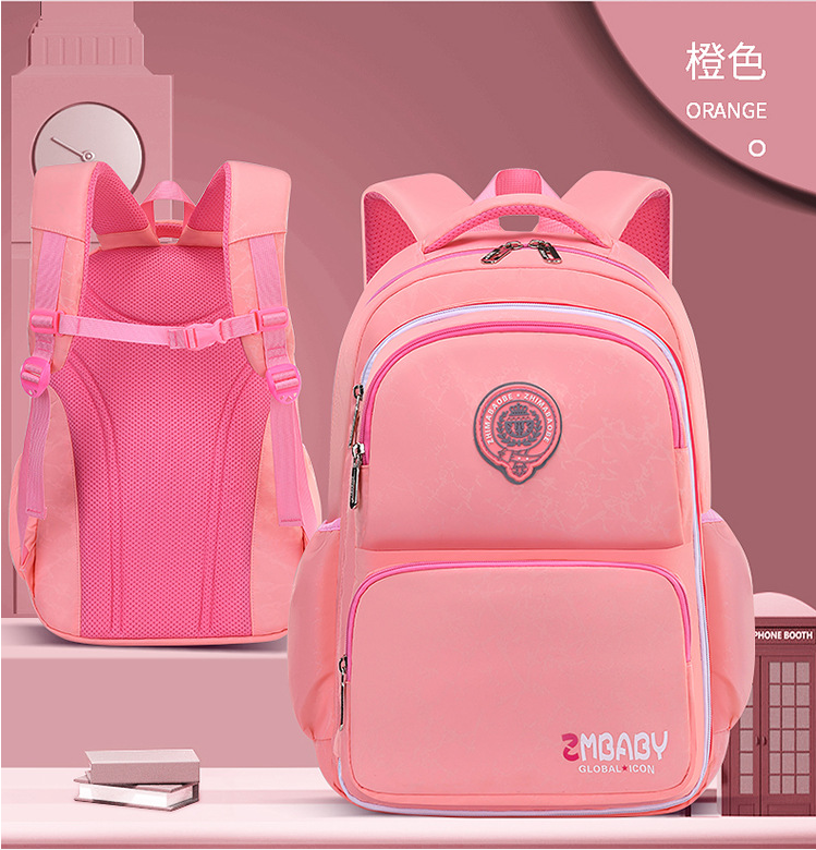 برتقالي فاتح من حقيبة الظهر حقيبة مدرسية متعددة الوظائف للمدرسة الابتدائية