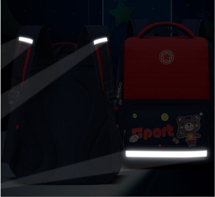 حقيبة مدرسية خفيفة الوزن للأطفال مع قطاع عاكس