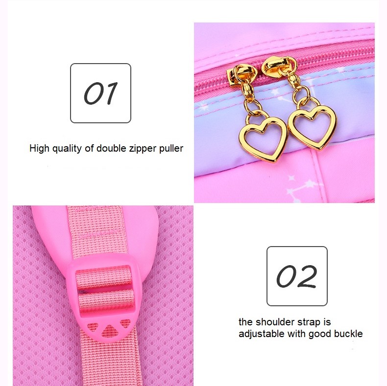 سستة مزدوجة من دراسات العليا حقيبة الظهر المدرسية حقيبة للفتيات