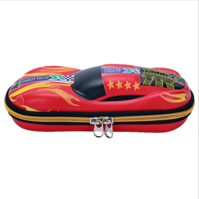 صندوق قلم رصاص بتصميم الرسوم المتحركة EVA 3D للسيارة للتلميذ