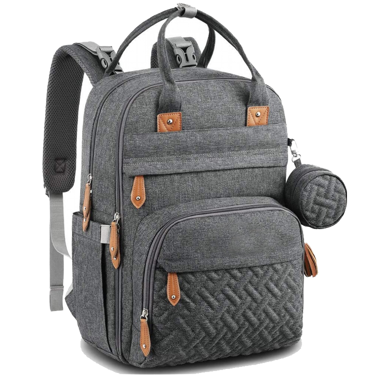 حقيبة الظهر حفاضات الطفل الرمادي