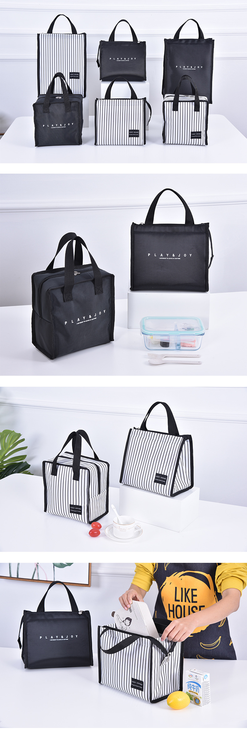 المحمولة البوليستر الحرارية حقيبة الغداء معزول