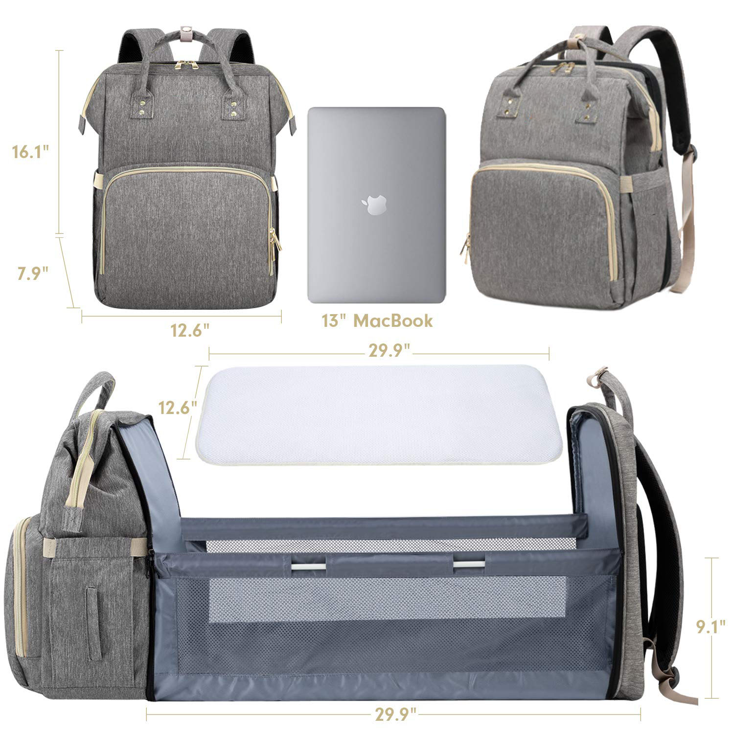 الطفل سرير حفاضات حقيبة الظهر