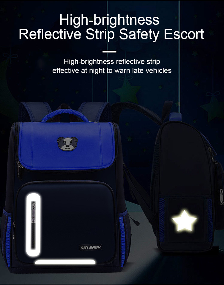 كيس مدرسي للأطفال مع شريط عاكس