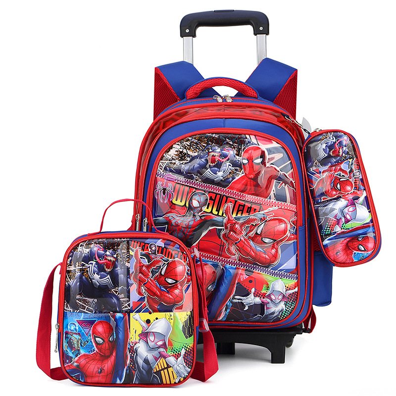 3 في 1 3D Cartoon Trolley School Backpack Set للمدرسة الابتدائية