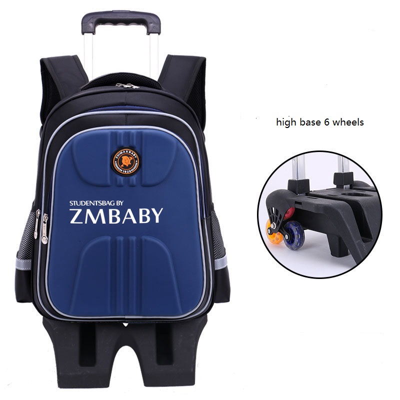 navy student wheeled school bag for kids