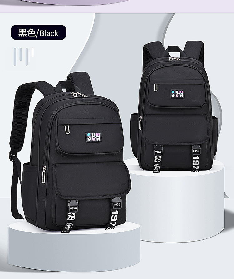 لون أسود لفتيات حقيبة مدرسية للبنات للمدرسة المتوسطة