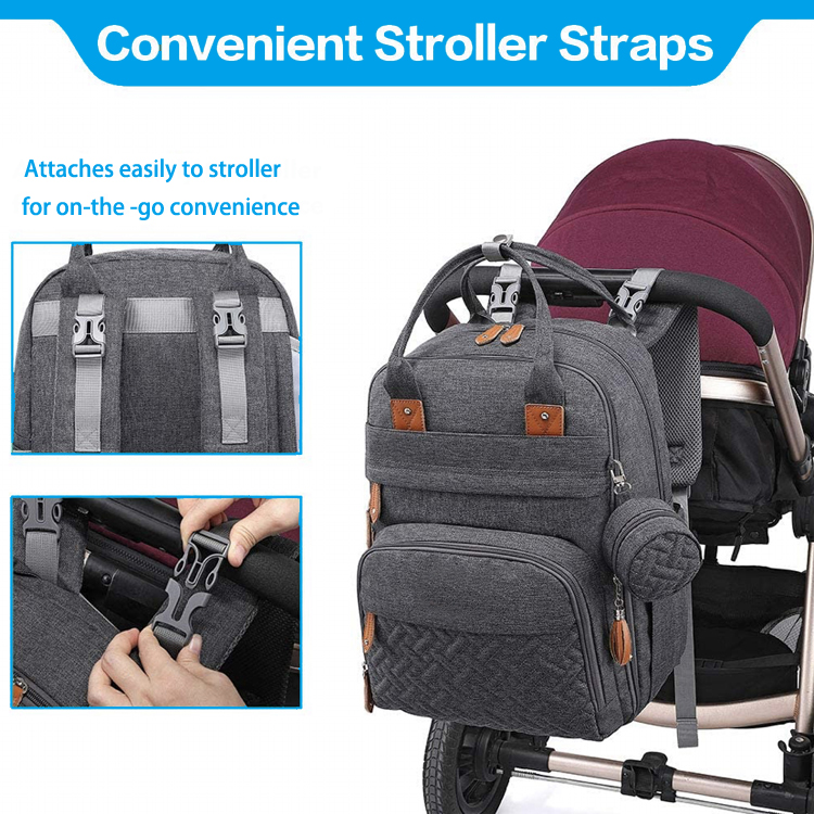 حقيبة الظهر حفاضات مع حزام عربة