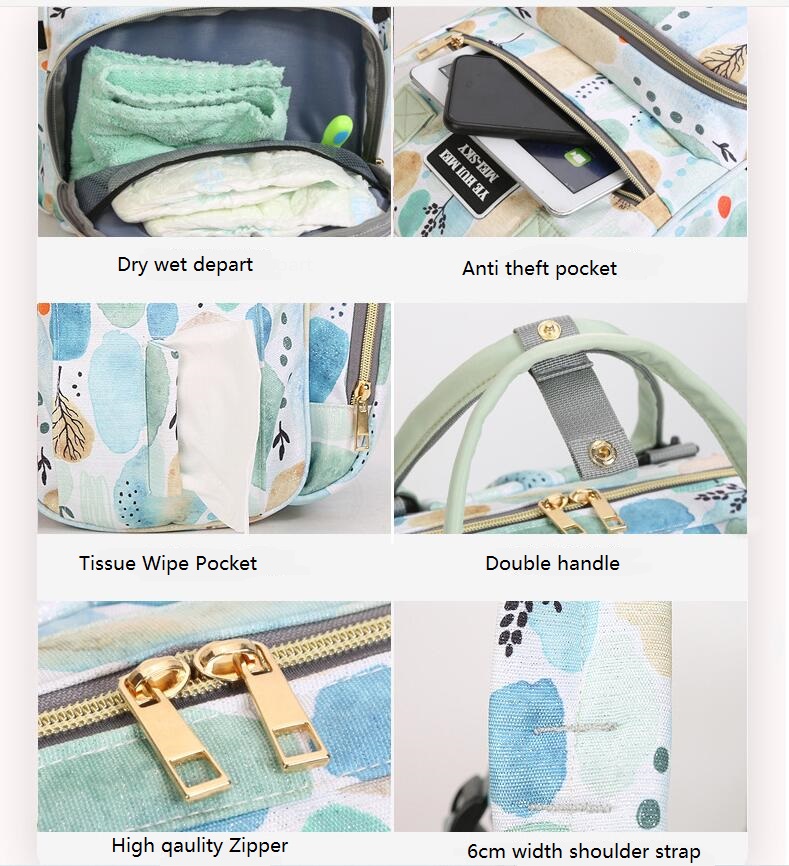 تفاصيل حقيبة حفاضات الظهر